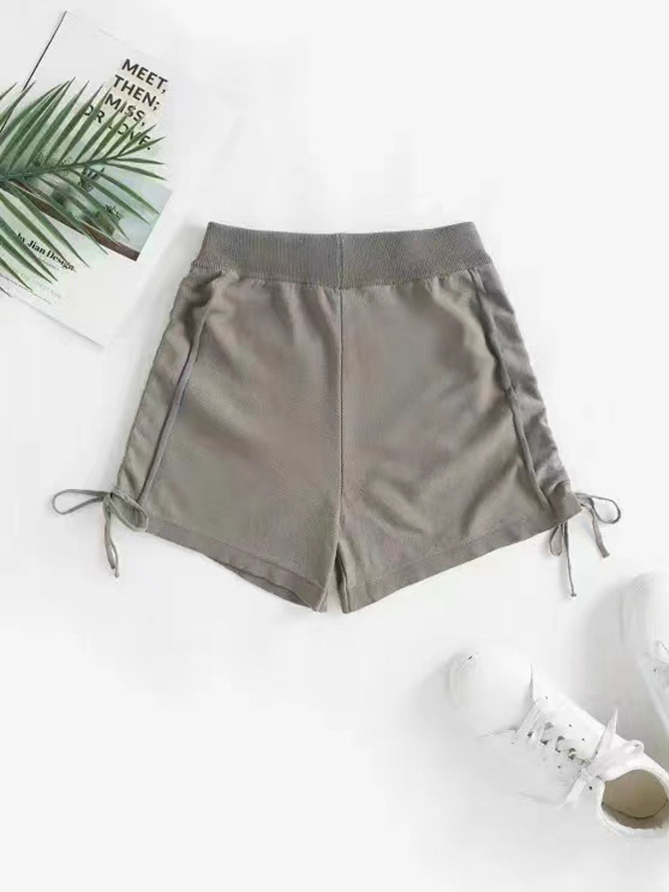 Women's Drawstring Shorts Solid Color