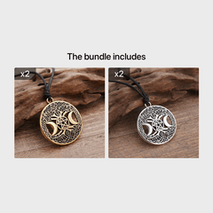 Vintage Viking Tree Of Life Pendant Necklace Men's Amulet