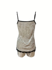 Lace Cami Top & Shorts Set Women's Loungewear