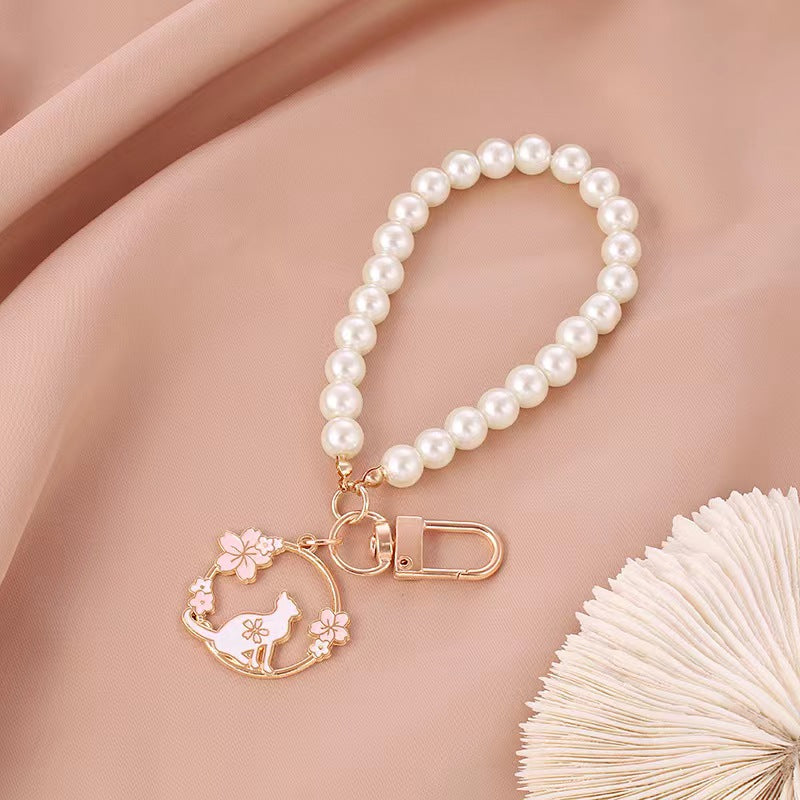 Jade Rabbit Cat Keychain Bag Pendant