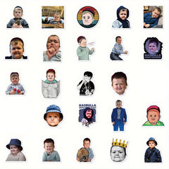 50pcs Hasbulla Meme Stickers Funny Cartoon Decals for Laptop Water Bottle