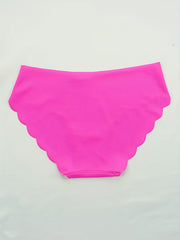 6 Pcs Women's Scallop Trim Bikini Panties Mid Low Waist Lingerie
