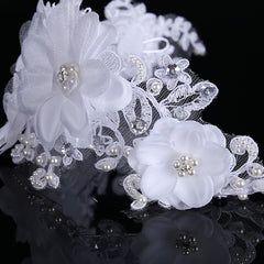 Lace Bride Hair Band Wedding Hair Accessories Yarn Flower Bride Headband