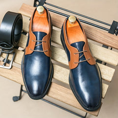 Men's Block Derby Shoes Lace up Front Dress Shoes - Office Business Formal