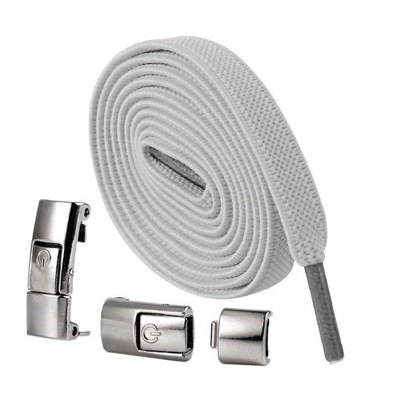 Metal Switch Shoelaces - No Tie Elastic Wide Laces