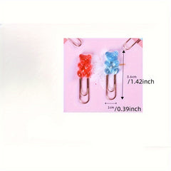 Metal Paper Clips Rainbow Bear File Clips Stationery Supplies Clips