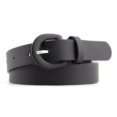 D Shape Buckle Belt Pu Leather for Women Girls