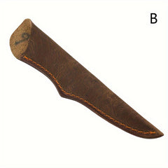 1pc Cowhide Leather Sheath For Straight Blade Knives