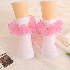 Girls Lace Dance Socks Tube Socks