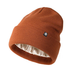 Knitted Lining Beanie Hat Autumn Winter Warm Woolen Hat