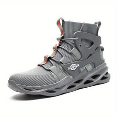 Men's Durable Work Shoes Lace Up Anti skid Construction Sneakers