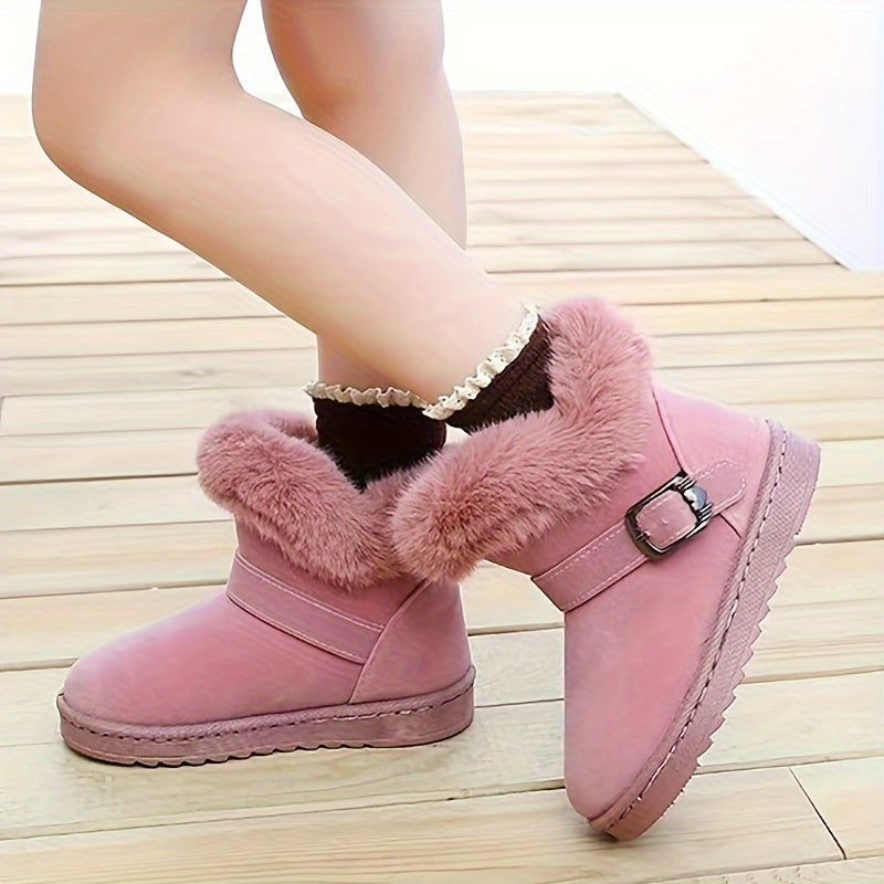Boys' Soft Warm Snow Boots - Outdoor Winter Hiking Boots