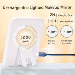 LED Lighted Travel Makeup Mirror 360 Rotatable Vanity Mirror