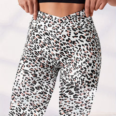 Leopard Print Yoga Leggings High Stretch Sports Running Tight Pants