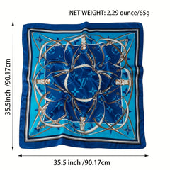 Geometric Flower Pattern Square Scarf