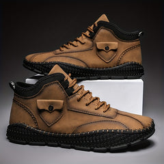 Men's Casual Stitch Solid Low Top Lace up Boots