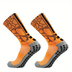 Thickened Non slip Silicone Football Socks - Breathable Mid-calf Athletic Socks