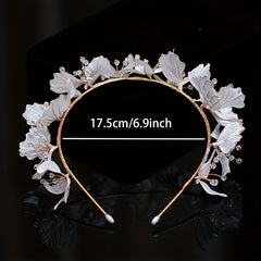 Bohemian Flower Bridal Headband with Sparkling Accents