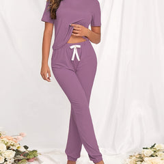 Women's Pajama Set Short Sleeve Top & Pants Sleepwear