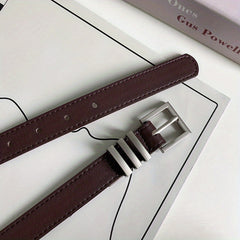 Square Buckle Unisex PU Leather Belt Neutral Style Casual Belt