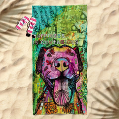 Dog Pattern Beach Towel Quick Drying Soft Absorbent Adult Beach Blanket