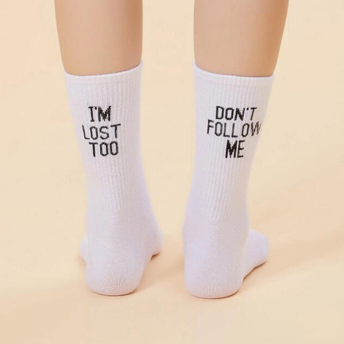 Women's Letter Print Casual Mid Tube Socks