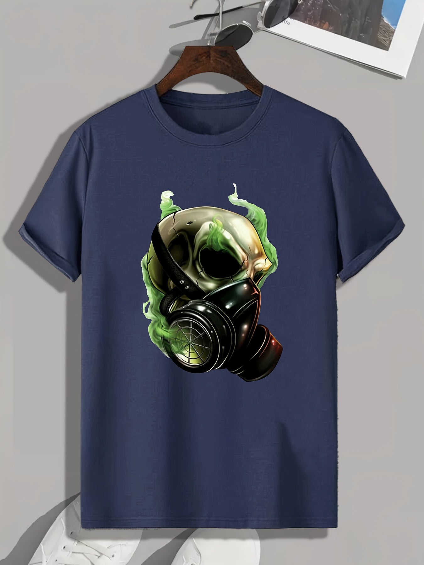 Skull Print Men's Graphic T shirt for Summer