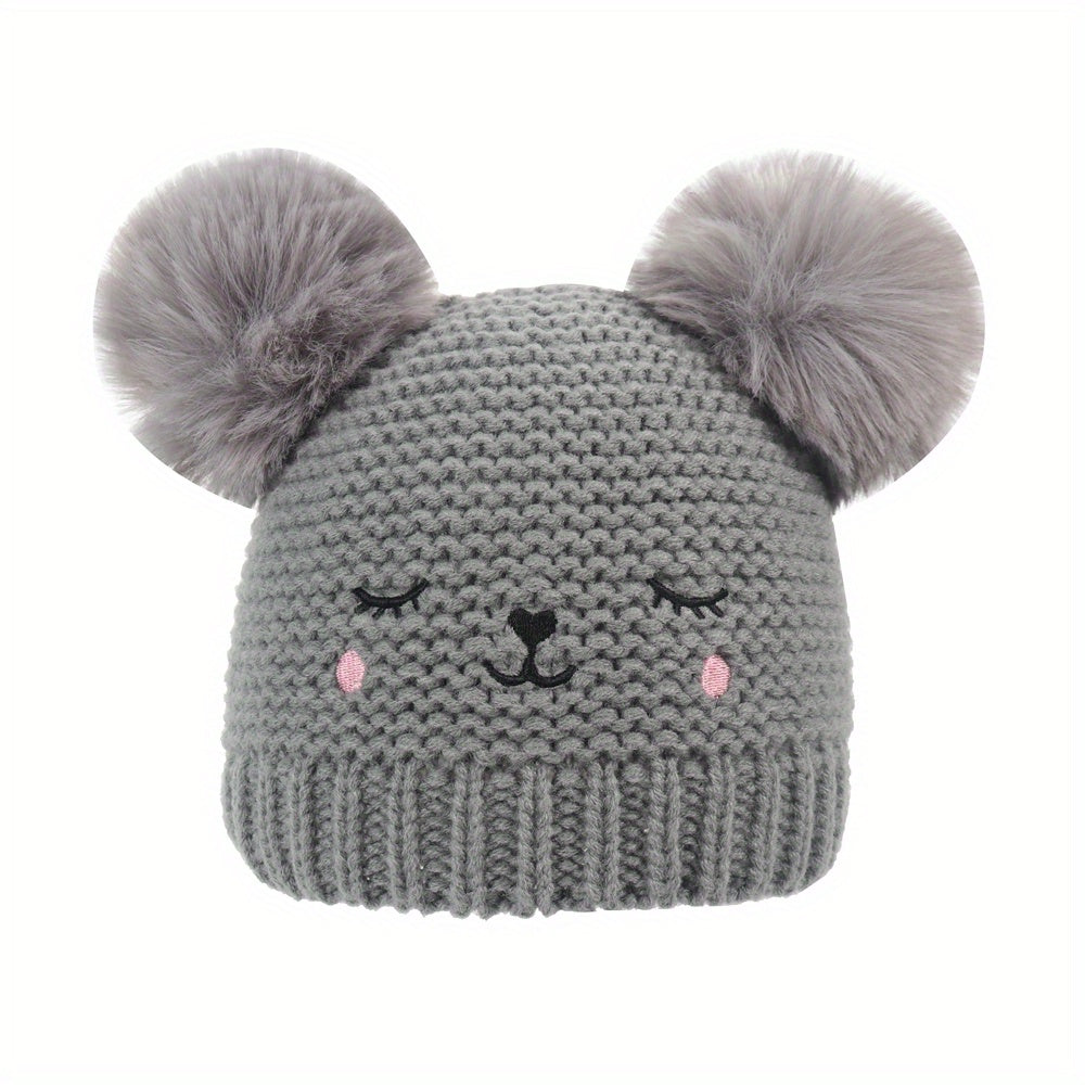 Baby Girls Knitted Beanie Hat Winter Cold-proof 6-24 Months