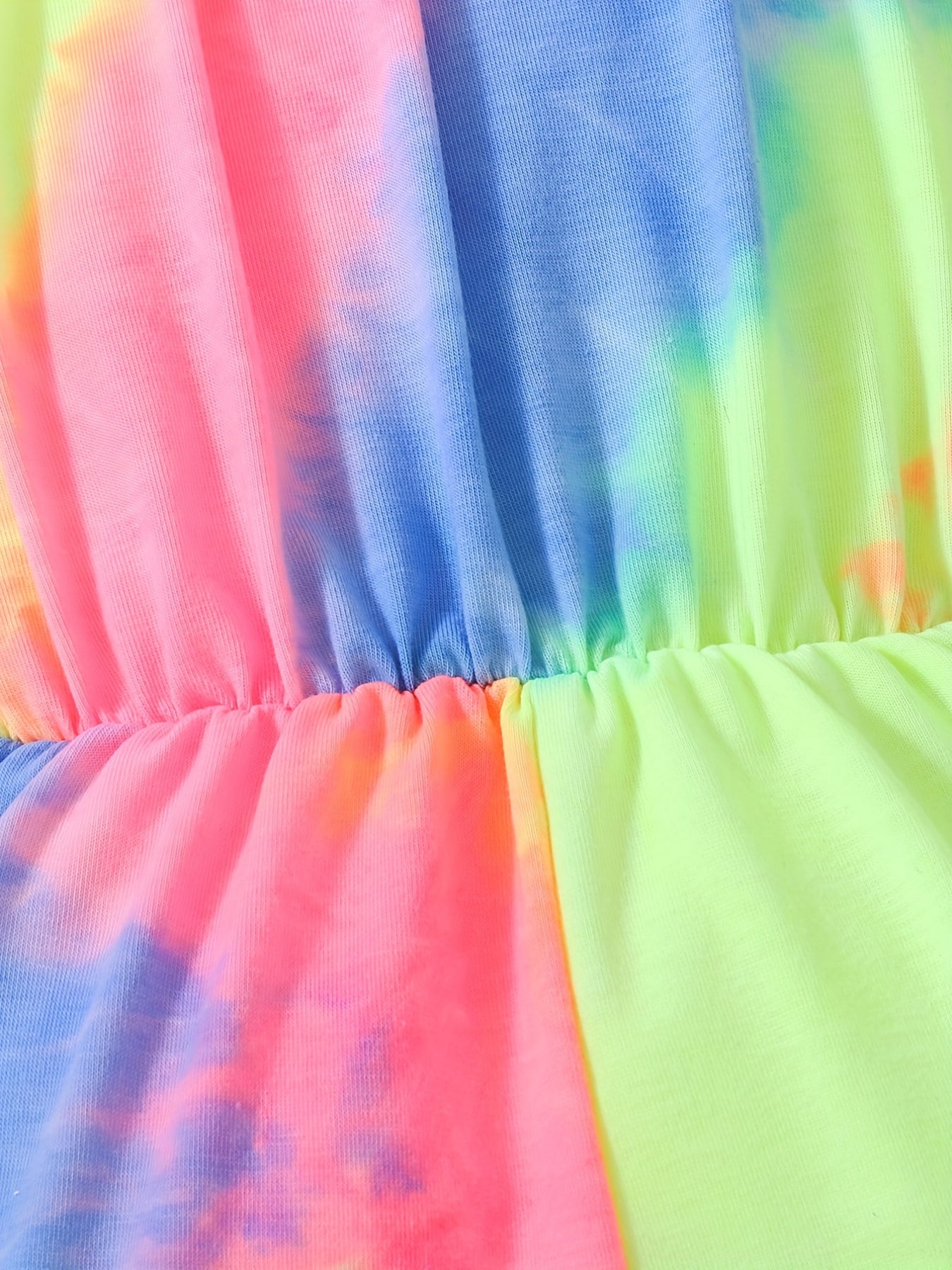 Toddler Girls Tie Dye Halter Romper for Beach Vacation