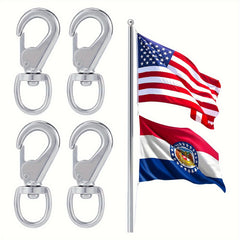 8pcs Heavy Duty Zinc Alloy Swivel Snaps Flag Snap Clips Stainless Steel Hooks