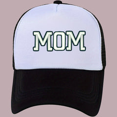 Mom Printed Trucker Hat Casual Mesh Baseball Cap Adjustable Sunscreen Dad Hats