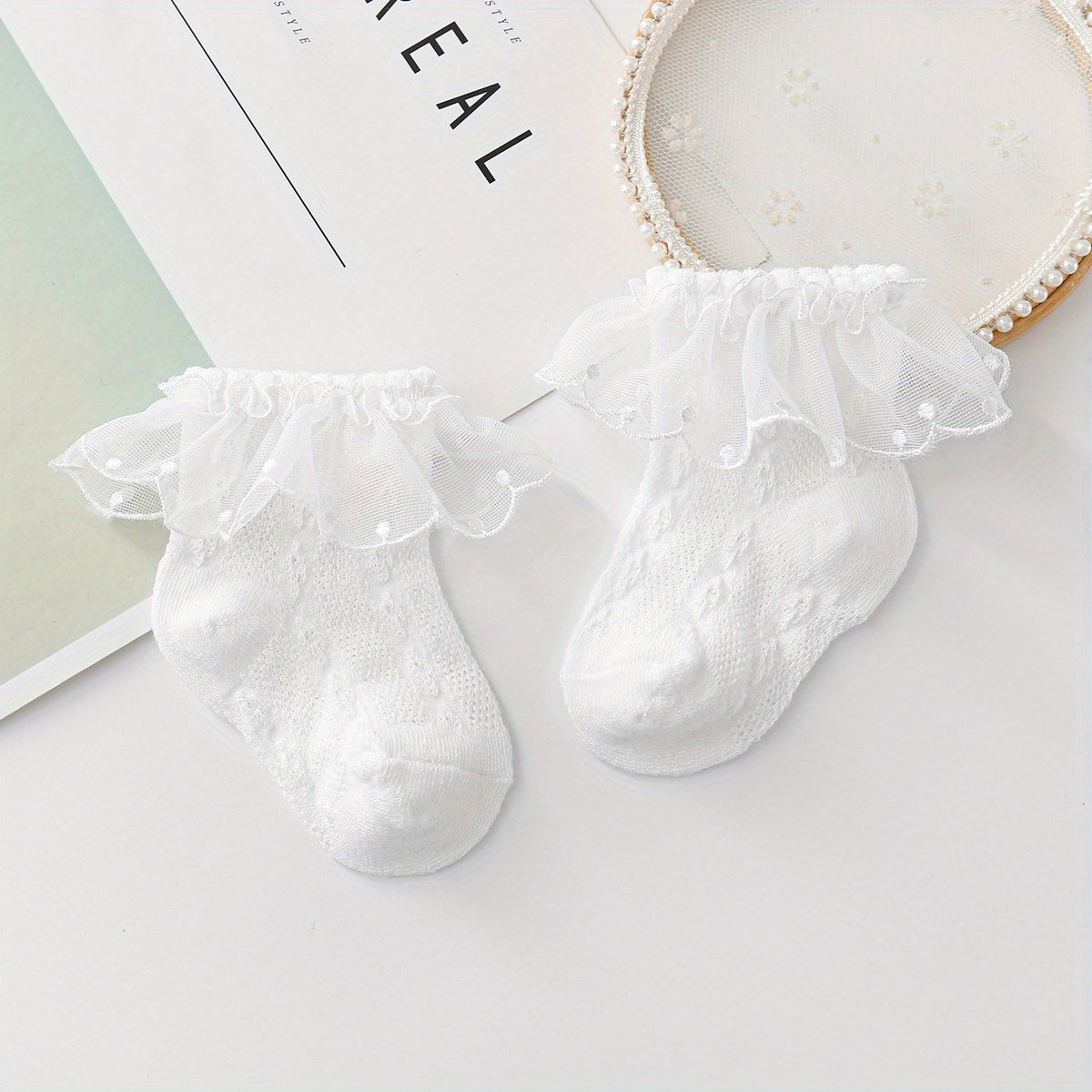 Water Drop Lace Mesh Socks for Toddler Baby Girls