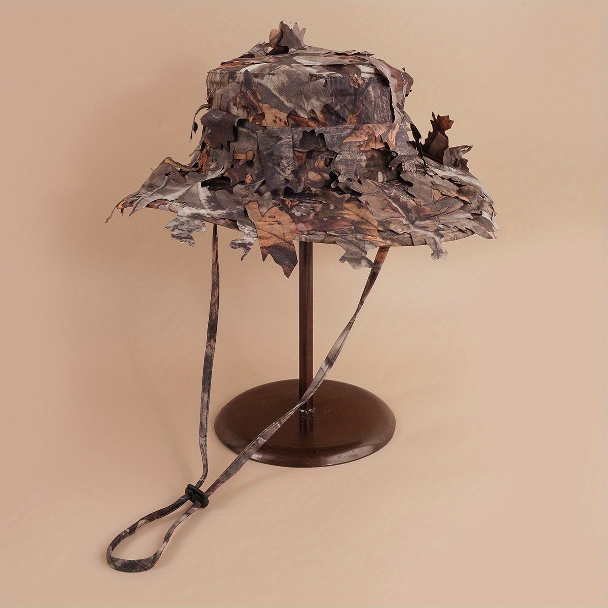 Summer Camouflage Hat Round Edge Tactical Fisherman Hat Leaves Funky Hat