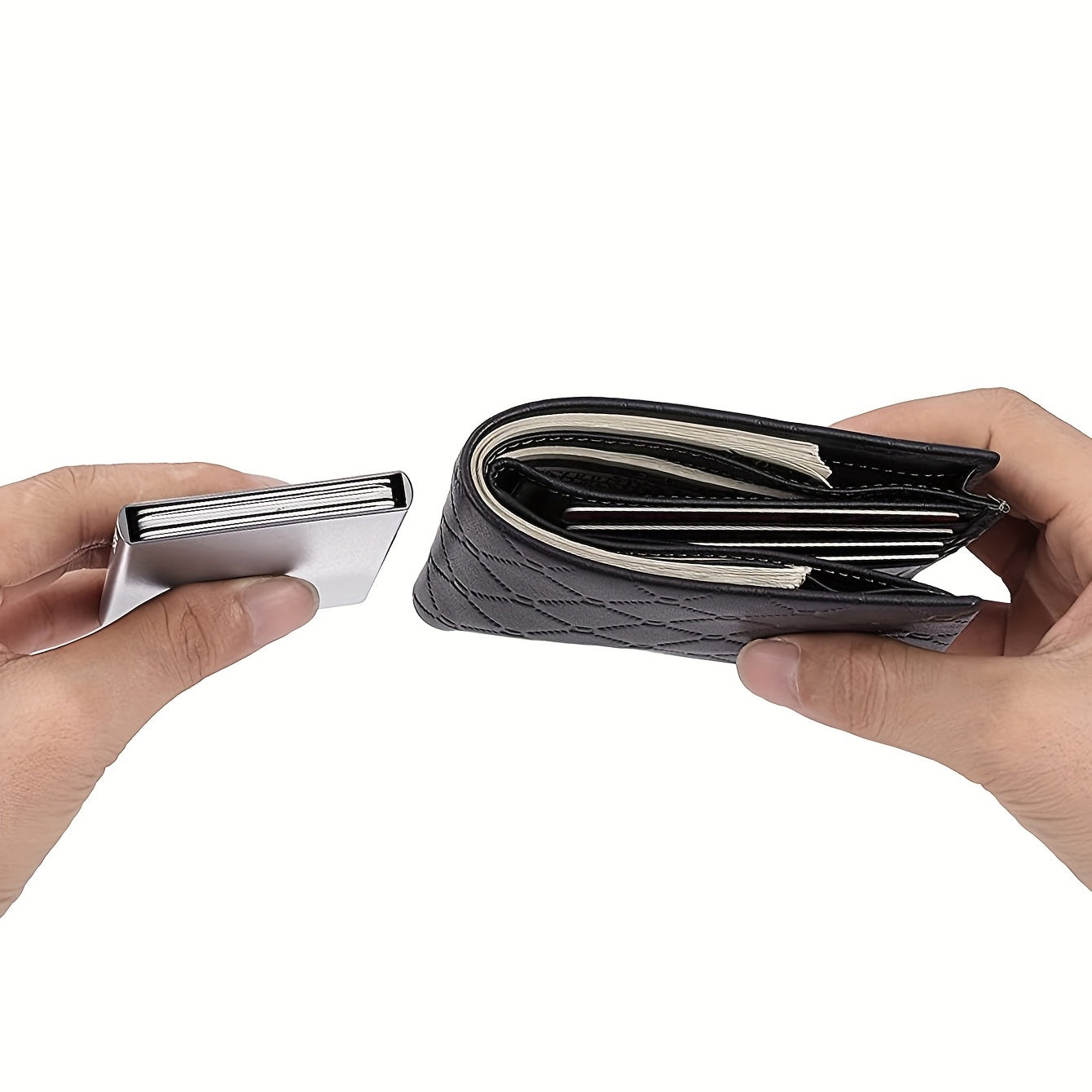 RFID Alum. Card Holder Slim Mini Pop Up Metal Wallet