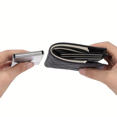 RFID Alum. Card Holder Slim Mini Pop Up Metal Wallet