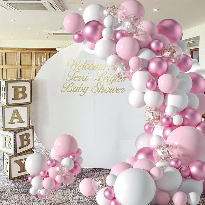 117pcs Pastel Pink Balloons Arch Garland Kit for Girl Shower Party Decorations