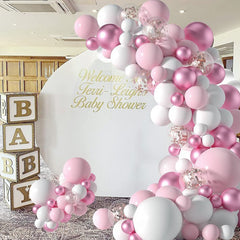 117pcs Pastel Pink Balloons Arch Garland Kit for Girl Shower Party Decorations