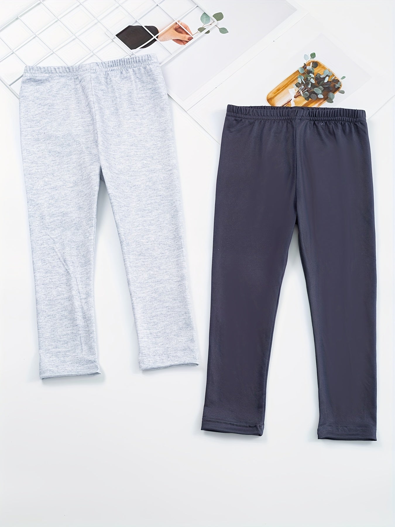 2pcs Toddler Girls' Ankle Pants Elastic Stretchy Leggings