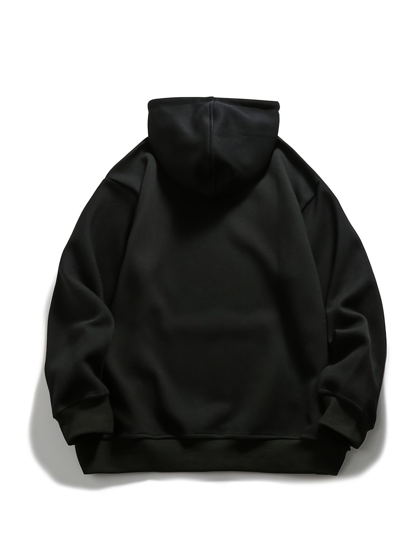 Skull Print Drawstring Sports Sweatshirt for Halloween Warm Plush Inner Hoodies