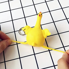 Funny Egg-Laying Chicken Keychains, Antistress Squishy Toys for Kids