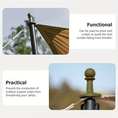 4pcs Tent Poles Anti Thunder Caps Lightning Protector