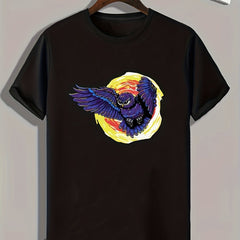 Eagle Print Men's Graphic T-shirt for Summer
