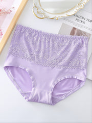 4 Pack Plus Size Lace High Waist Briefs Set