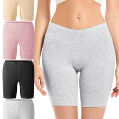 4 Pcs Breathable BoyShort Panties Medium Stretch Cotton Women's Lingerie