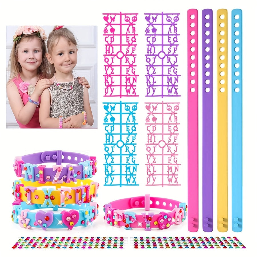 DIY Bracelets Jewelry Making Kit with Charm Stickers Girls Kids