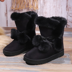 Women's Pompom Thermal Snow Boots Non Slip Snow Shoes