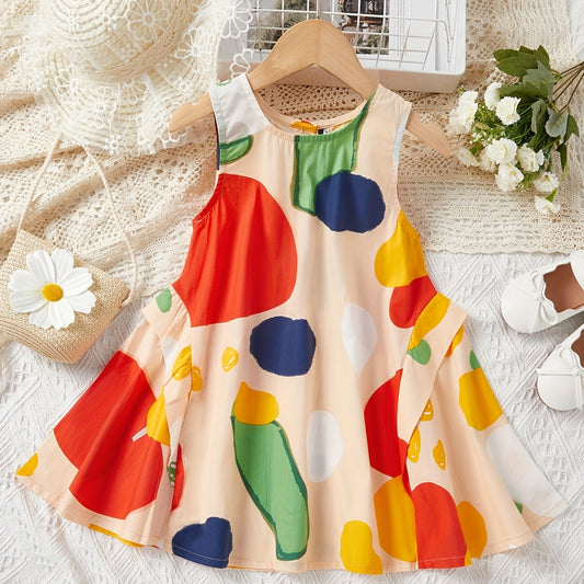 Toddler Girls Colorful Polka Dot Ruffle Princess Dress