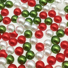 500pcs Christmas Red Green Pearls Sprinkle Paper DIY Jewelry Making Craft