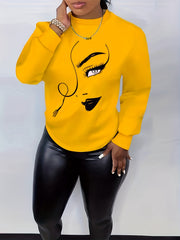Graphic Print Pullover Sweatshirt for Women