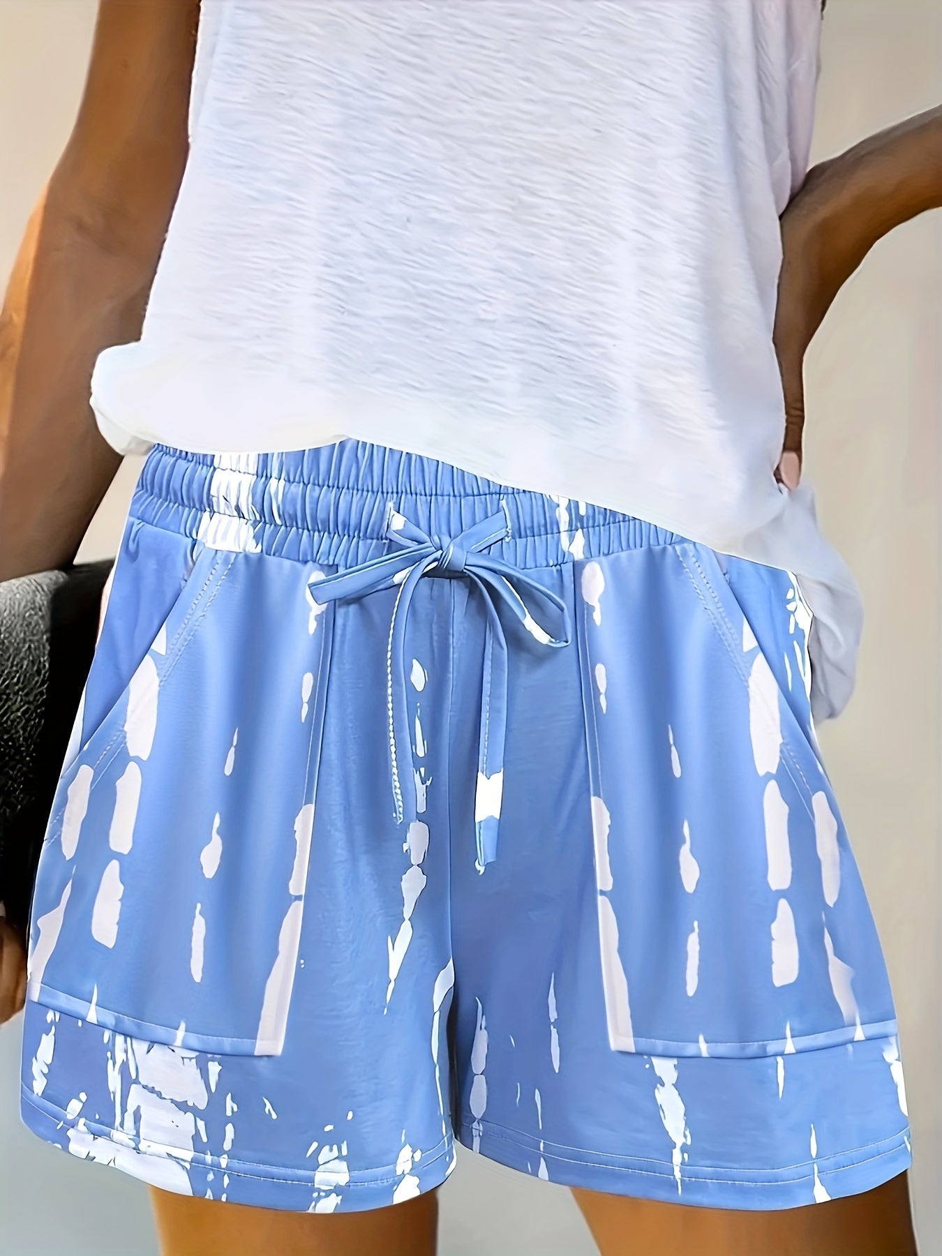 All Over Print Drawstring Shorts Casual Pocket Shorts